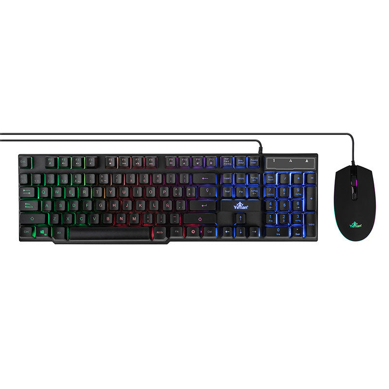 Kit de Teclado y Mouse Yeyian YKP-20705 - Juego, Negro Kit de Teclado y Mouse Yeyian YKP-20705 - Juego, Negro